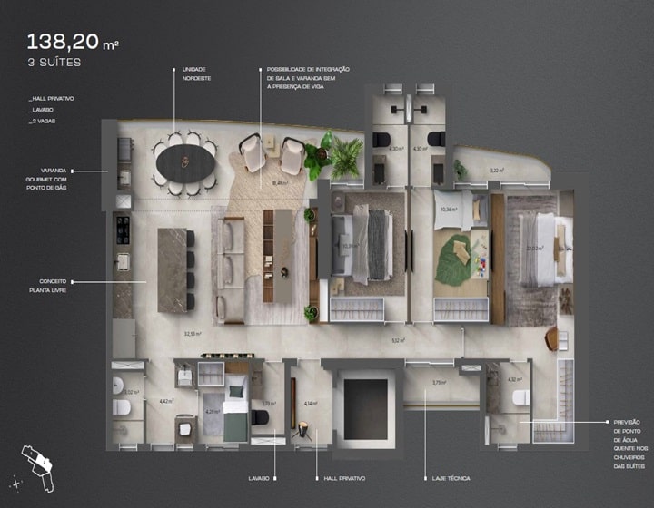 Planta 138,20 m²