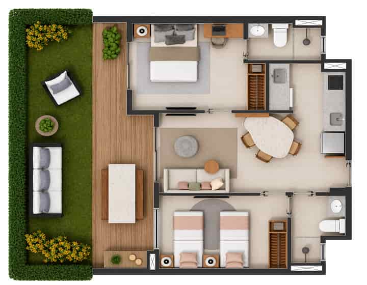 74,94 m² a 79,62 m²
