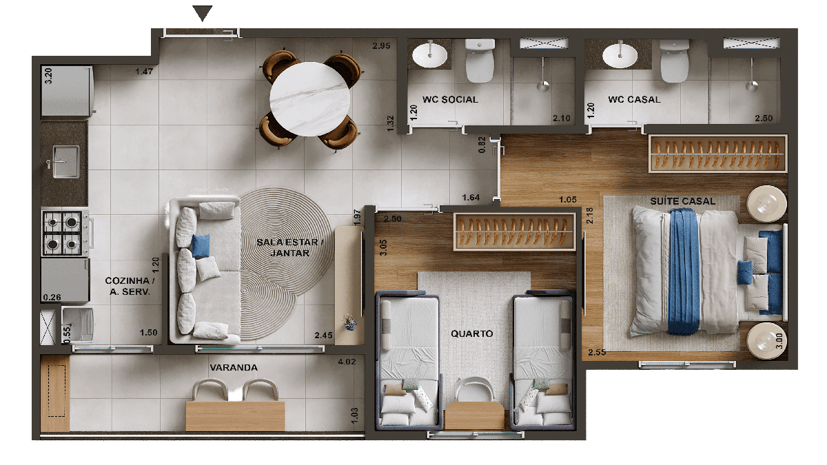 Planta Apartamento Inc Green Cambeba