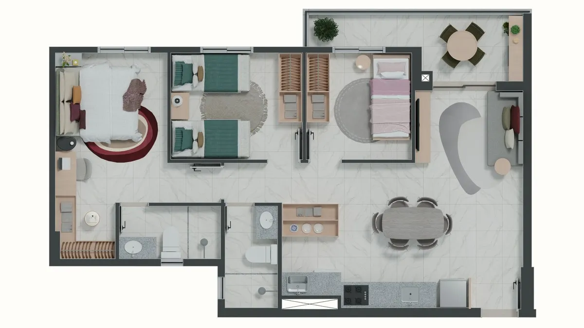 Tipo C - 66,93 m²